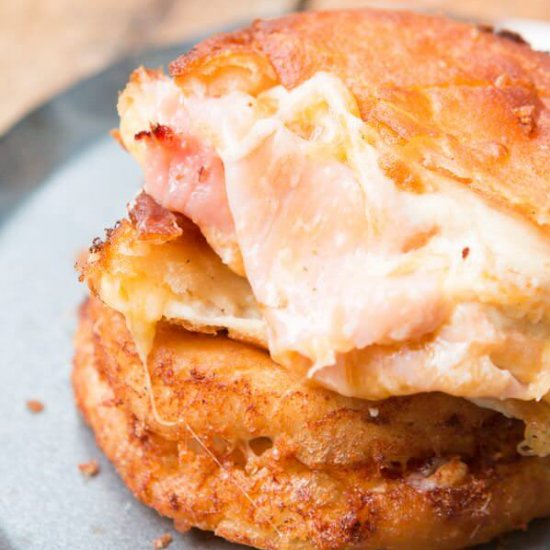 FRIED HAM AND CHEESE MELTS