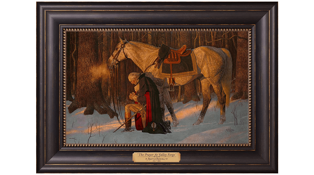 12168 - The Prayer at Valley Forge - 12 x 17 Textured Litho, Black w,gold frame