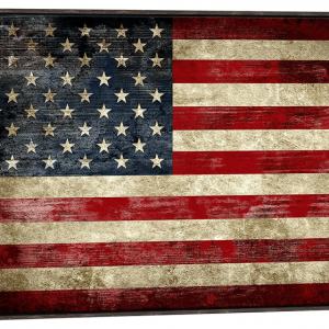 Pyradecor-Walnut-Framed-Large-Old-Vintage-American-Flag-Canvas