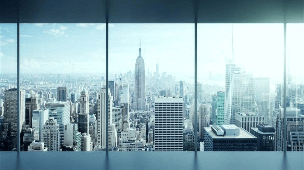 5x3ft Glass Window Photo Backdrop Office Viewing New York City Side Photogrqaphy Background