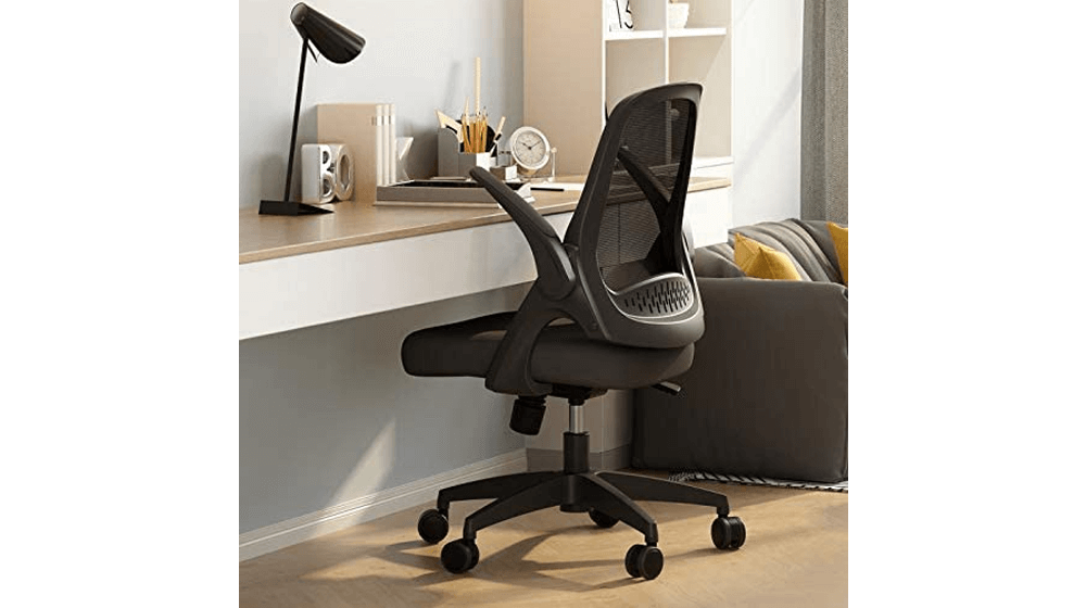 Hbada Office Task Desk Chair Swivel Home Comfort Chairs with Flip-up Arms and Adjustable Height
