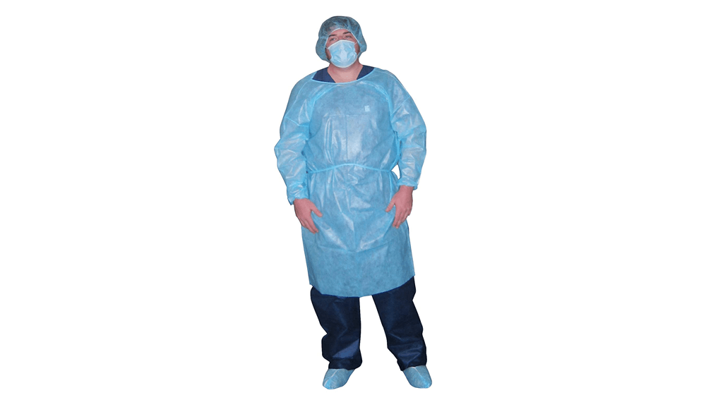 Dukal Isolation Gown, Non-Sterile, Blue