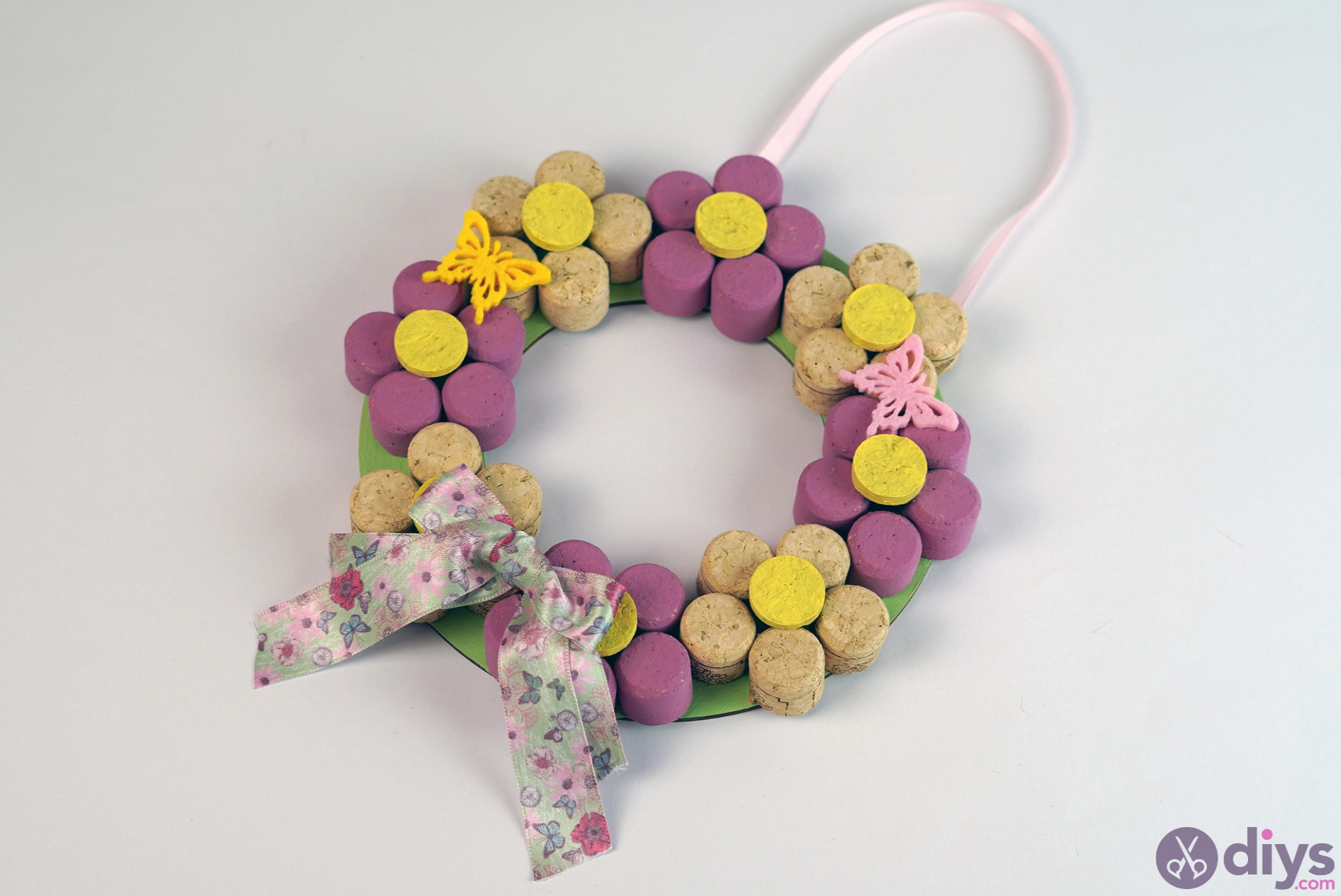 Wine cork floral wreath