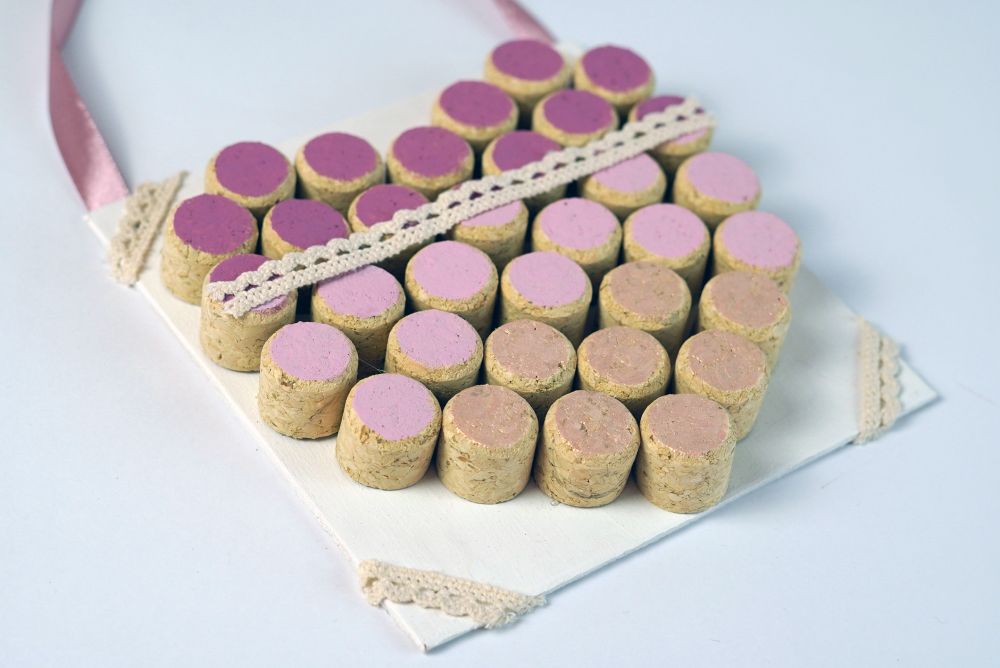 Wine cork heart wall hanging