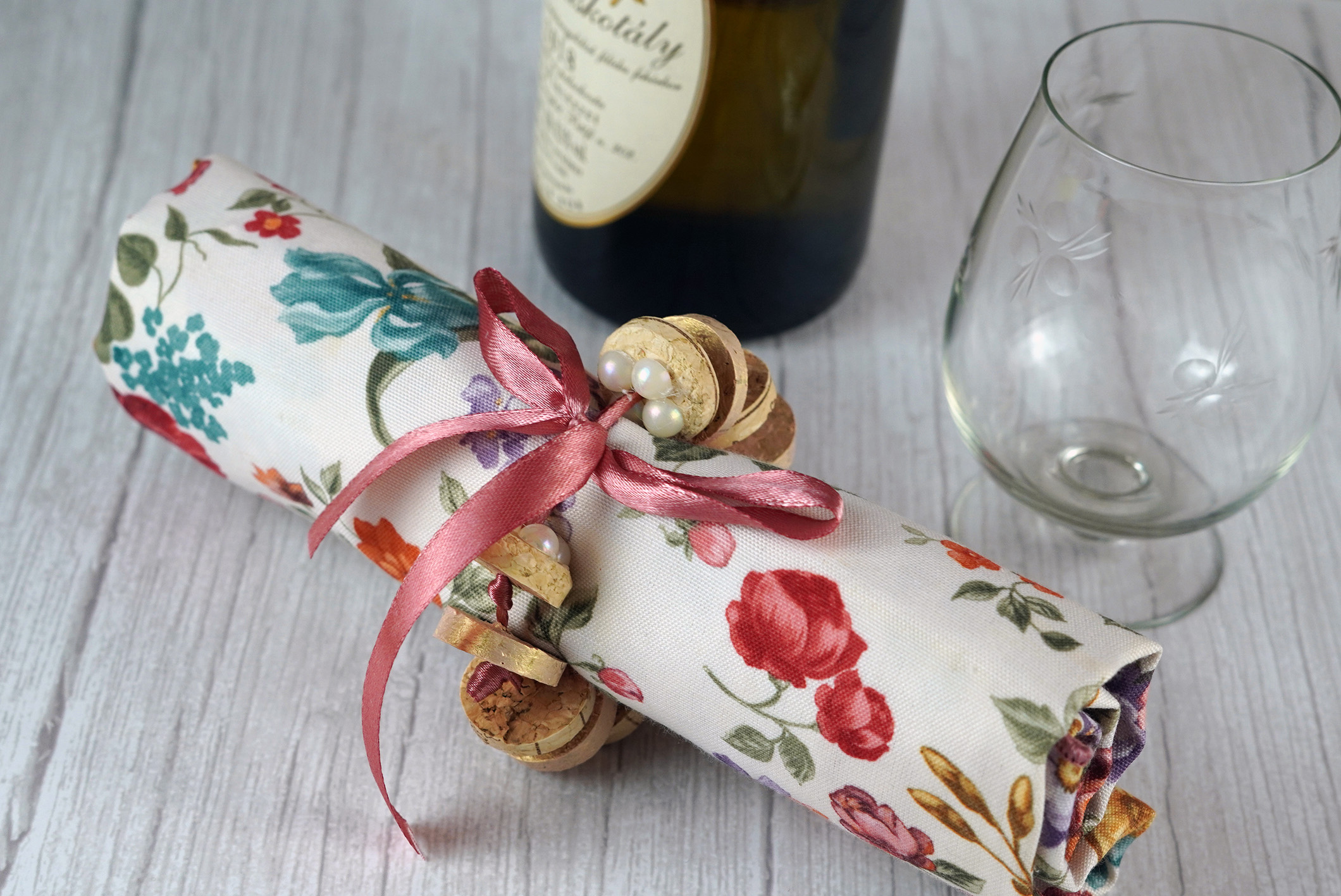 Wine cork napkin ring