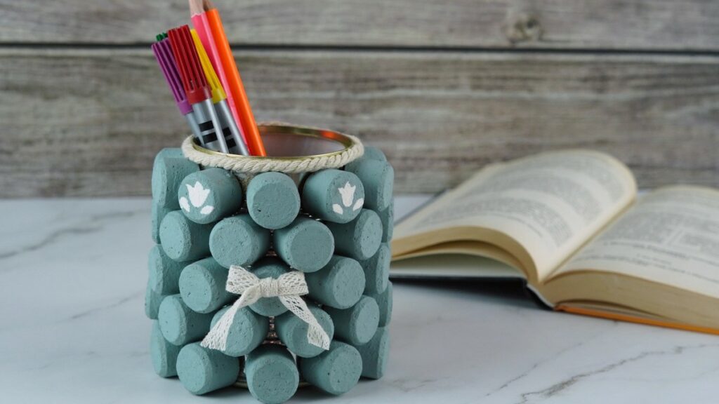 Wine cork pencil holder