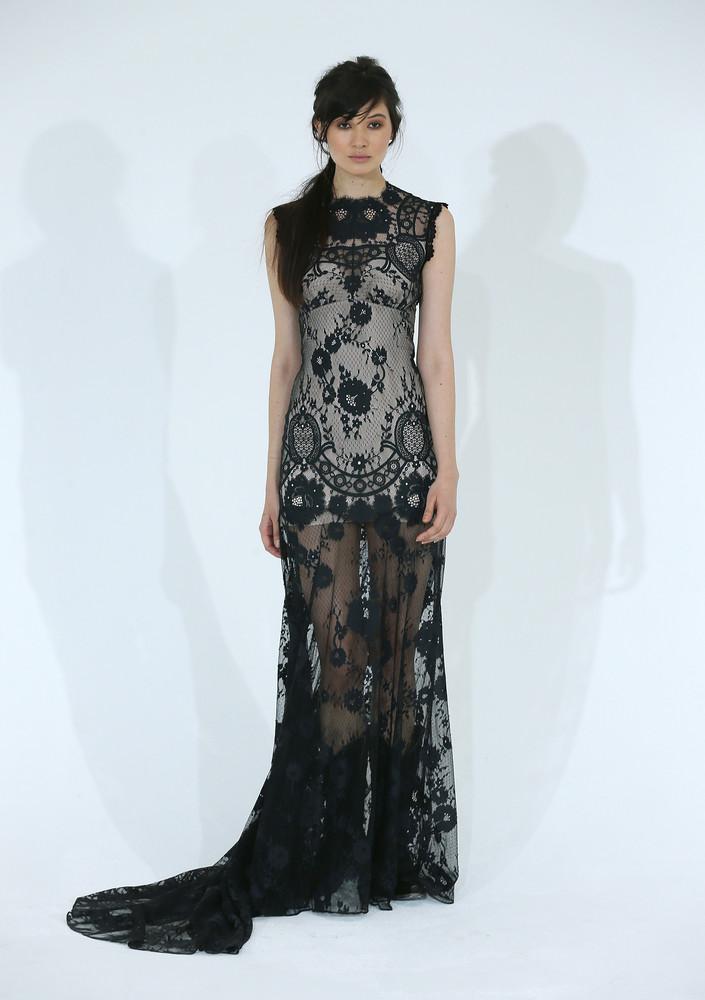 Modern black lace dress