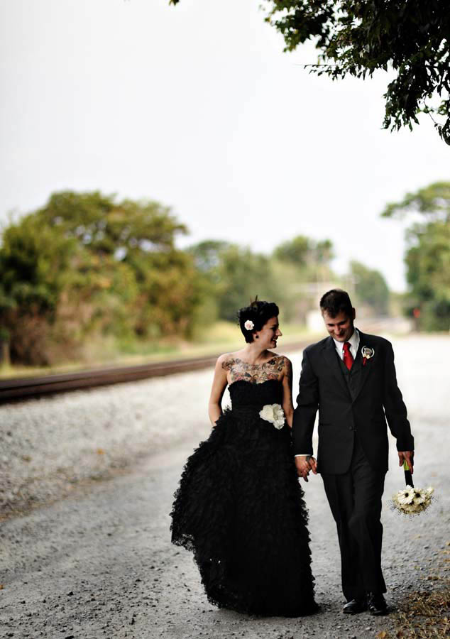 Rock and roll bride black gown
