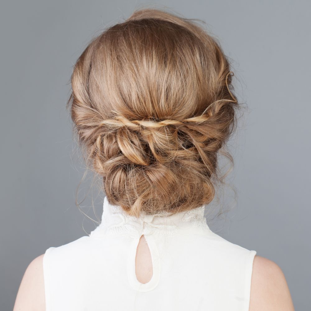 Formal hairstyle braided updo