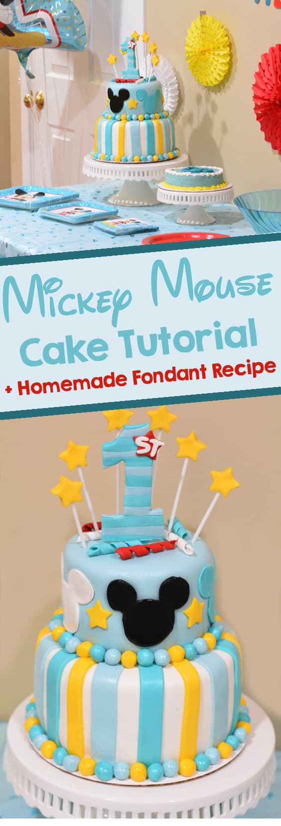 Mickey mouse fondant details cake