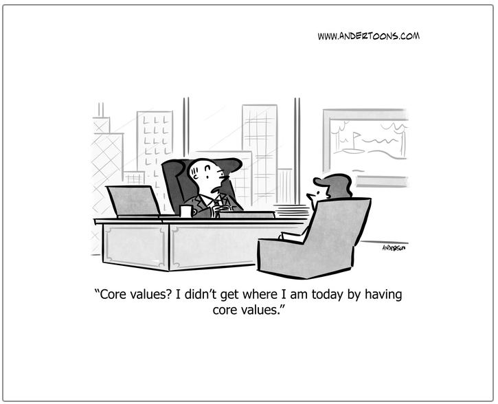 core values in business cartoon