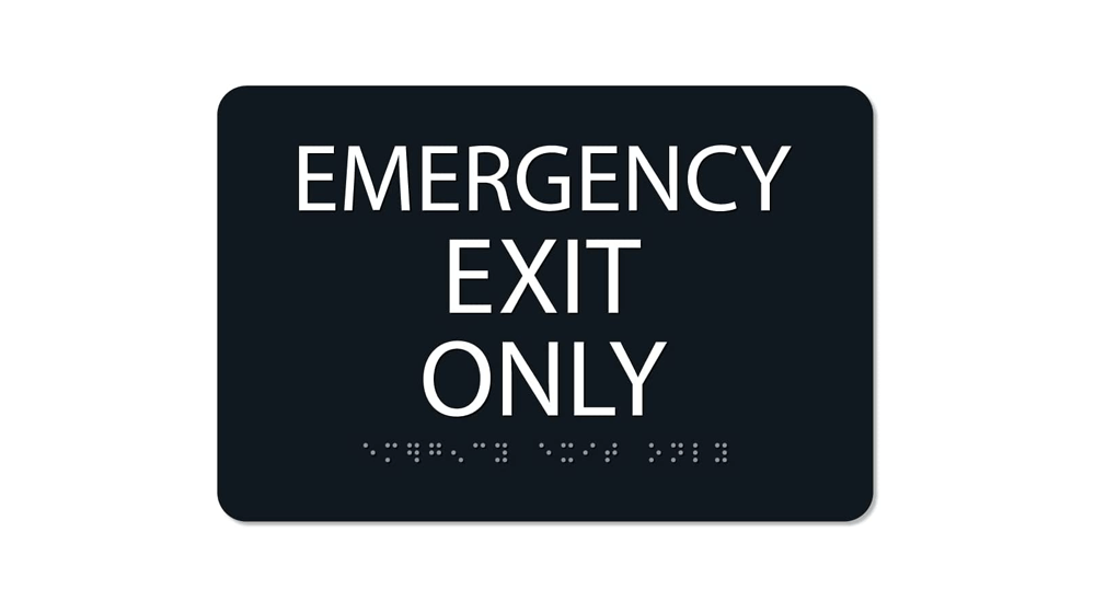 Emergency Exit Only Sign with Braille