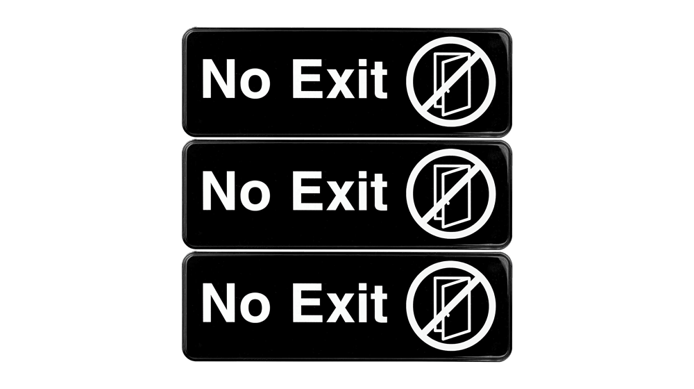 Excello Global Products No Exit Sign