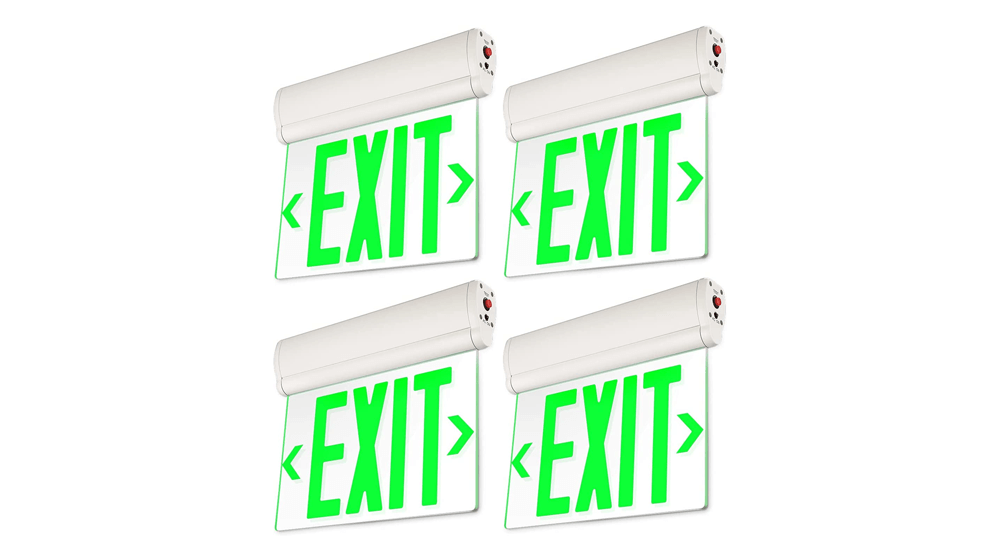 LEONLITE Green LED Edge Lit Exit Sign