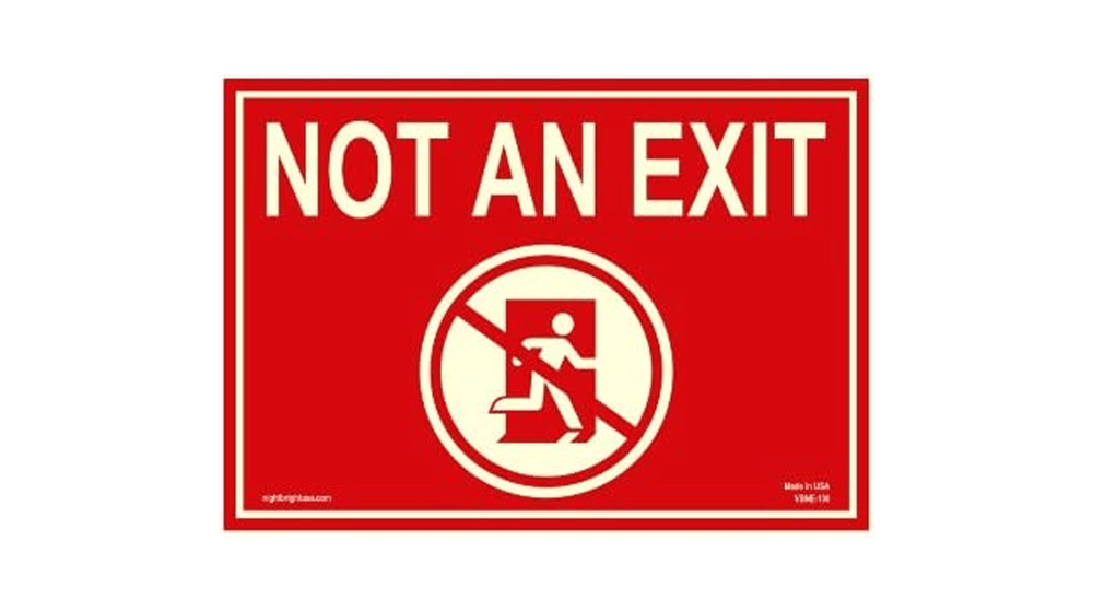 OSHA, ANSI Not an EXIT Aluminum Photoluminescent Sign