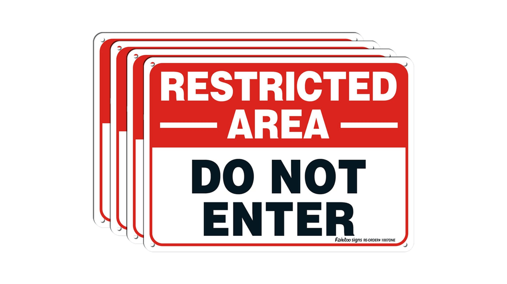 Restricted Area Sign, Do Not Enter Signs Metal