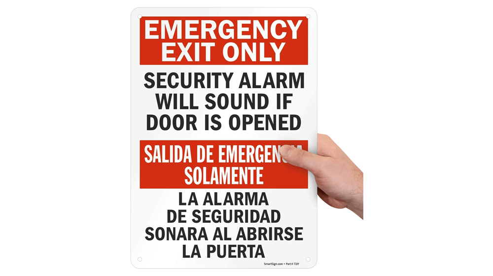 SmartSign, Emergency Exit Only - Security Alarm Will Sound If Door Is Opened