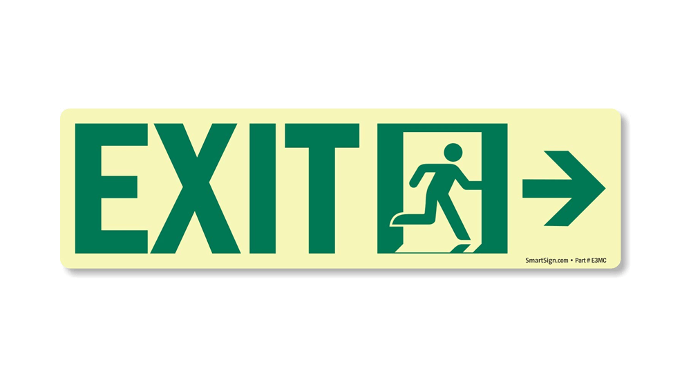 SmartSign - S-5585-GS-4.5x14, Exit, Label with Right Arrow