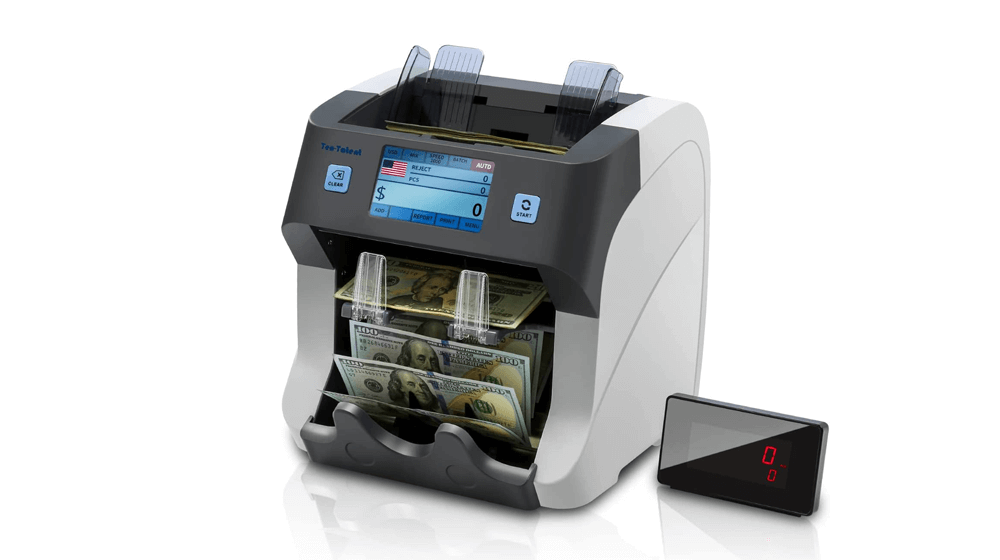 Ten Tatent SH-108C Bank Grade 2-Pocket Money Counter Machine 