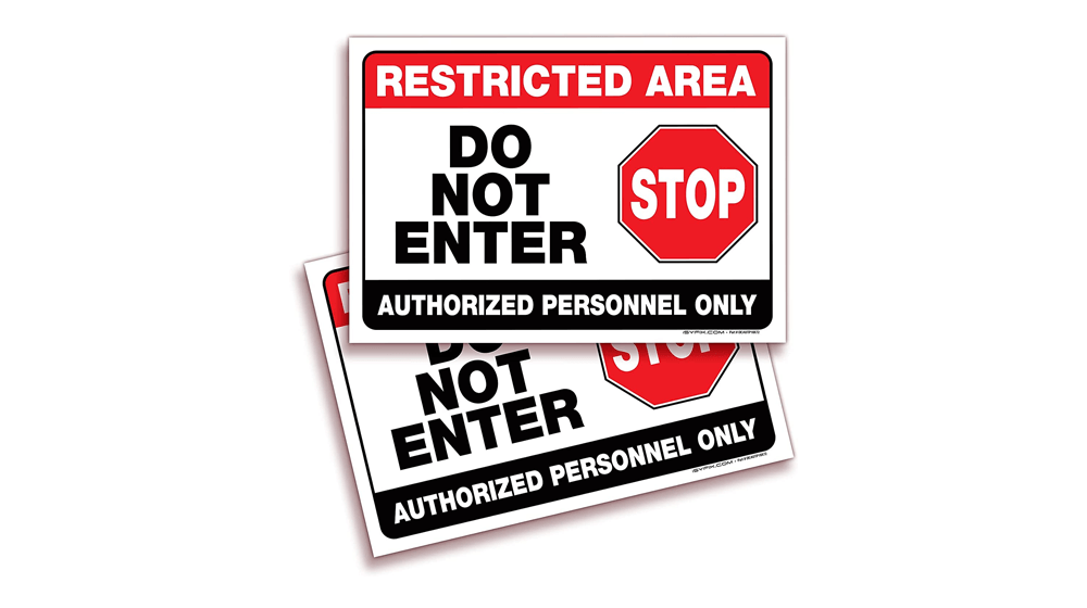 iSYFIX Restricted Area Signs Stickers
