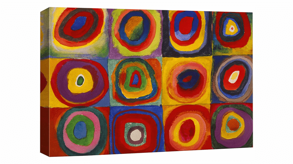 Abstract Canvas Art Squares with Concentric Circles Squares 